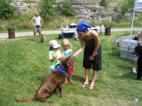 Bailey and Mayra - concentrating on trick