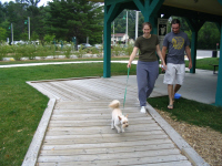 Cindy walking with Zac