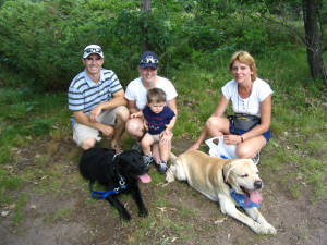 Tara, Mike, Joshua, Joan and Bailey